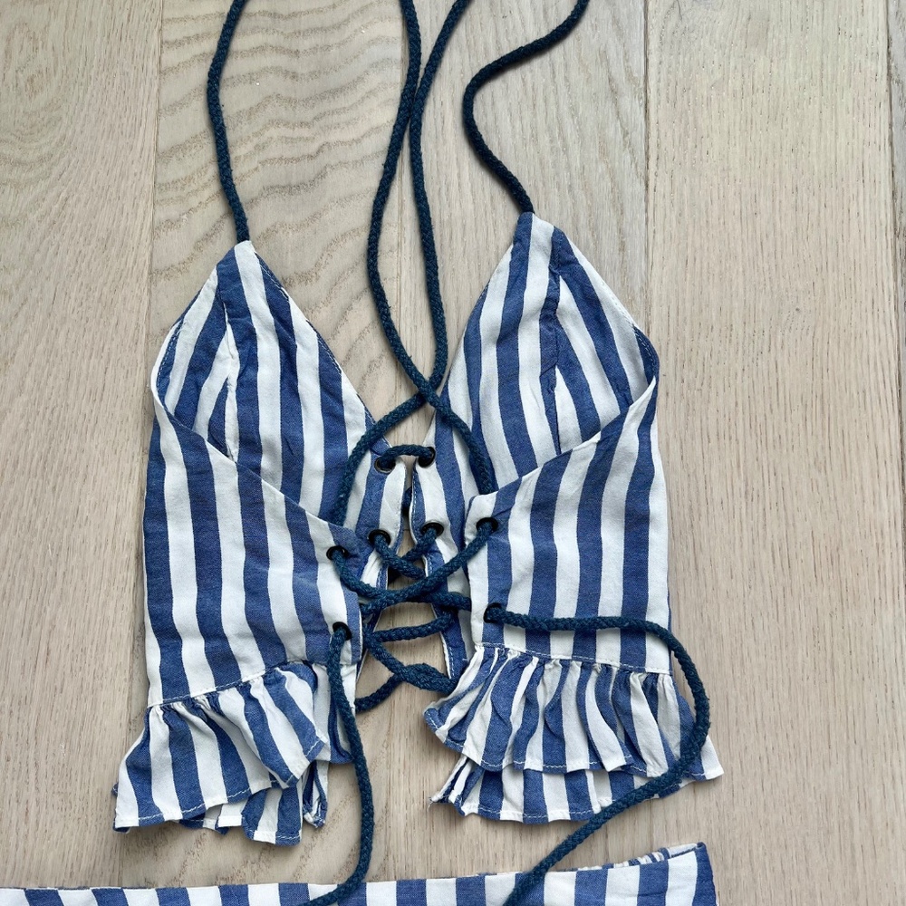 Blue & White Striped Two-Piece Set - Picture 5 of 6